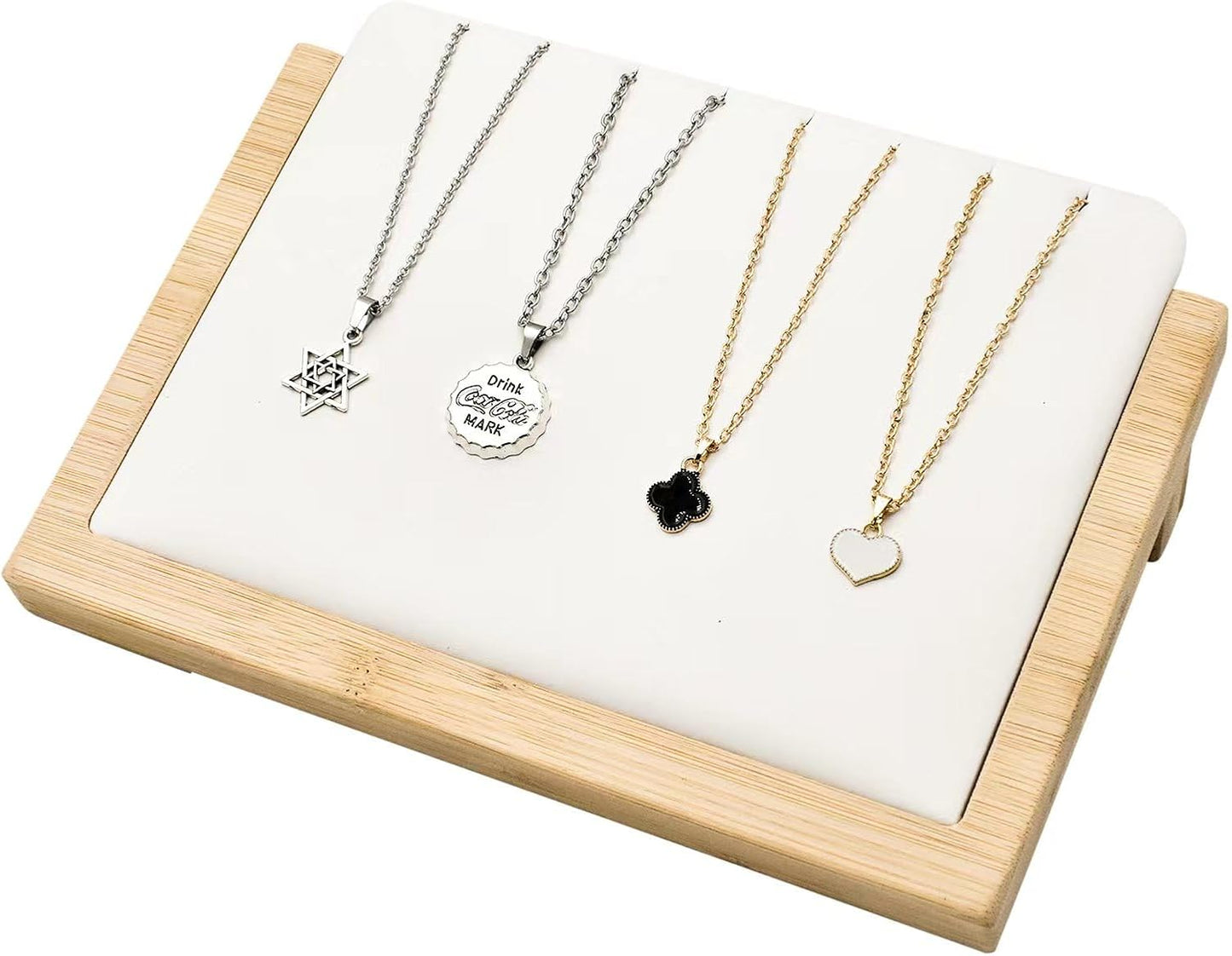 Soporte joyas bambú para aretes collares y cadenas