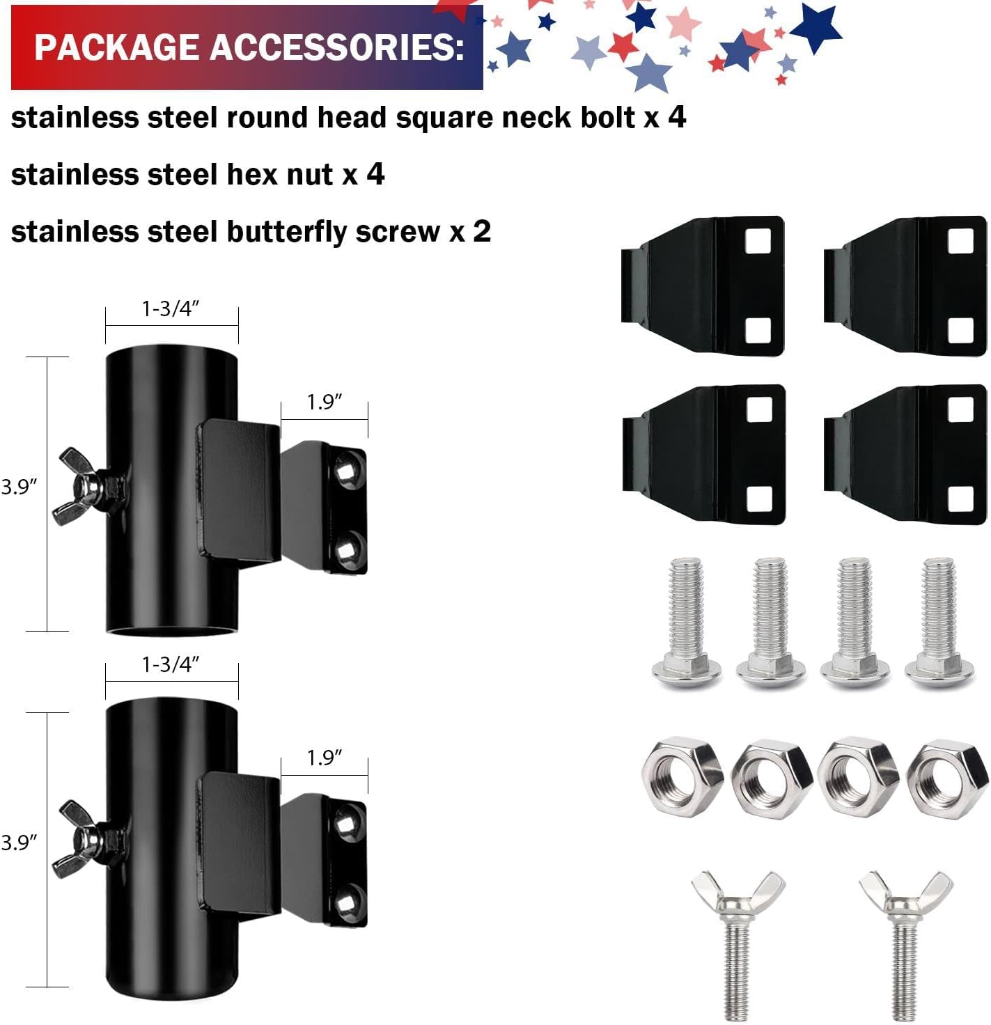 Soporte bandera RV ajustable escalera doble uso