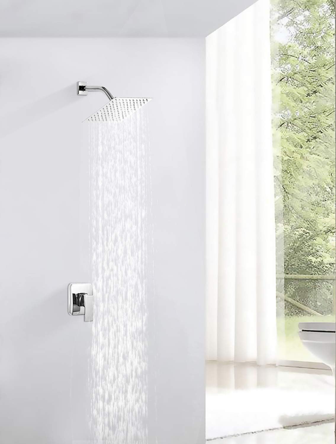 Cabezal ducha acero inox 6pulg Rainall alta presión cromado