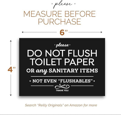 Cartel 'Please do Not Flush' 4x6pulg papel higiénico