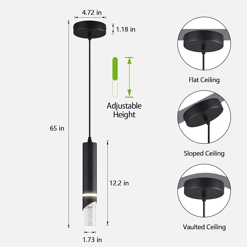 Lámpara colgante LED regulable para cocina y sala 6W pack 3