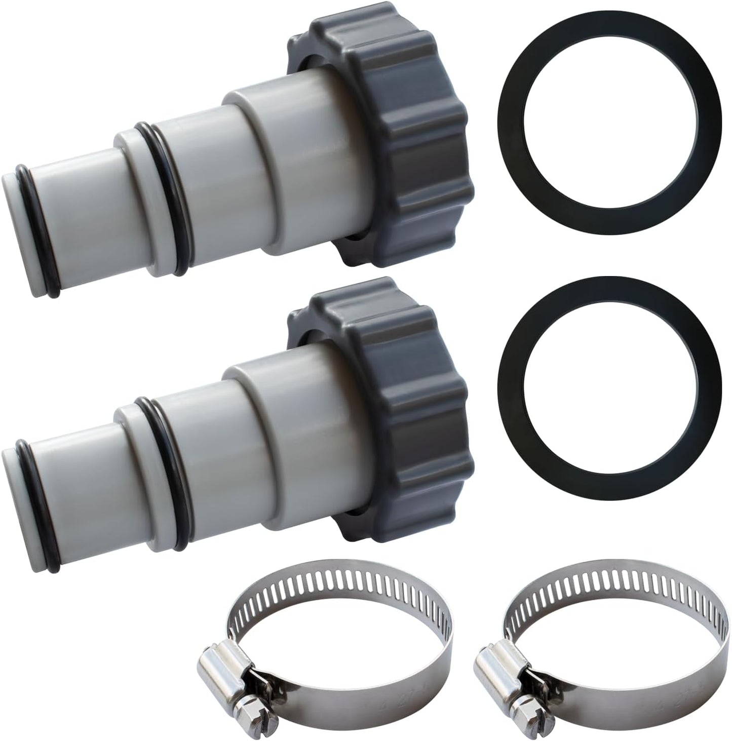 Adaptador manguera piscina 1.25-1.5 pack 2 gris plástico