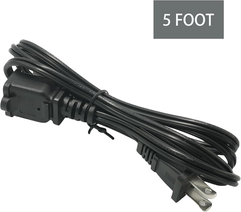 Cable extensión 5ft 2 puntas 125V NEMA 1-15p negro