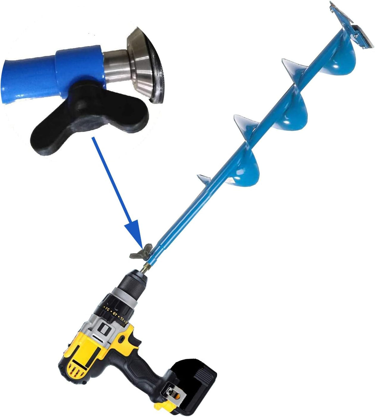 Adaptador taladro acero inox 304 para brocas 1/2 y 1/4
