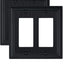 2 Pzas Placas Pared Metal Tomacorriente Clásicas Negras