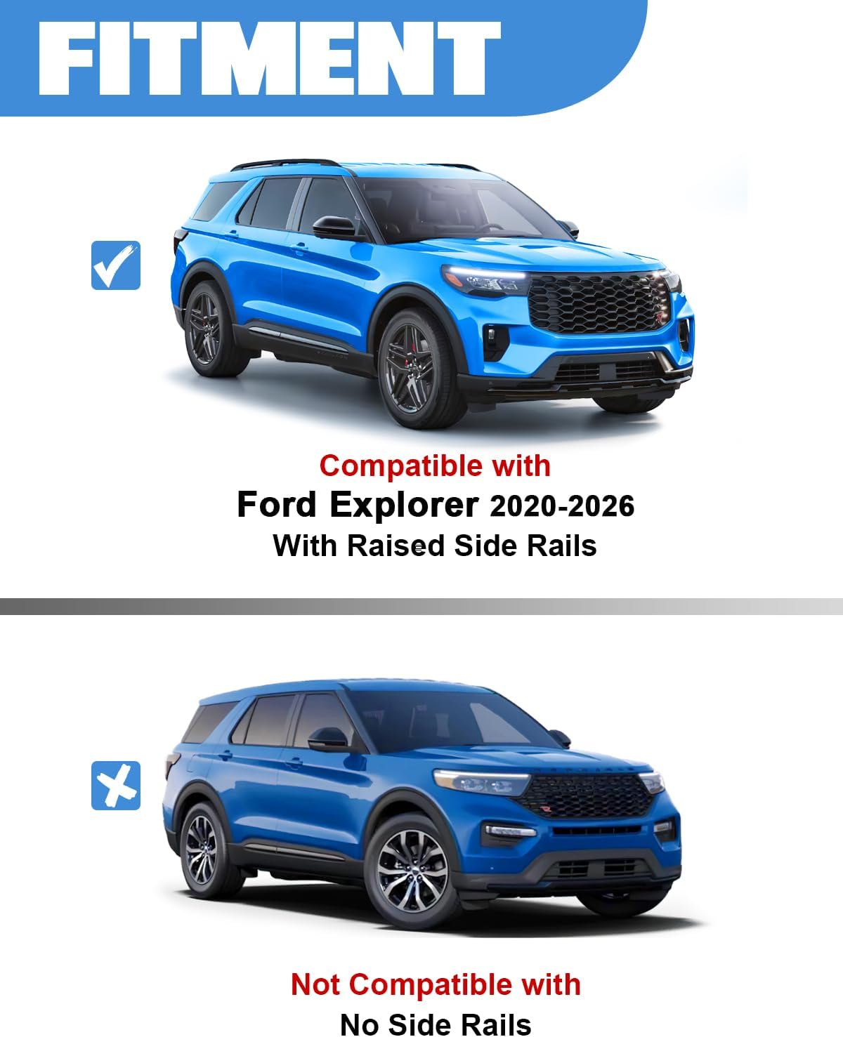 Barras techo aluminio 136kg comp Ford Explorer negro