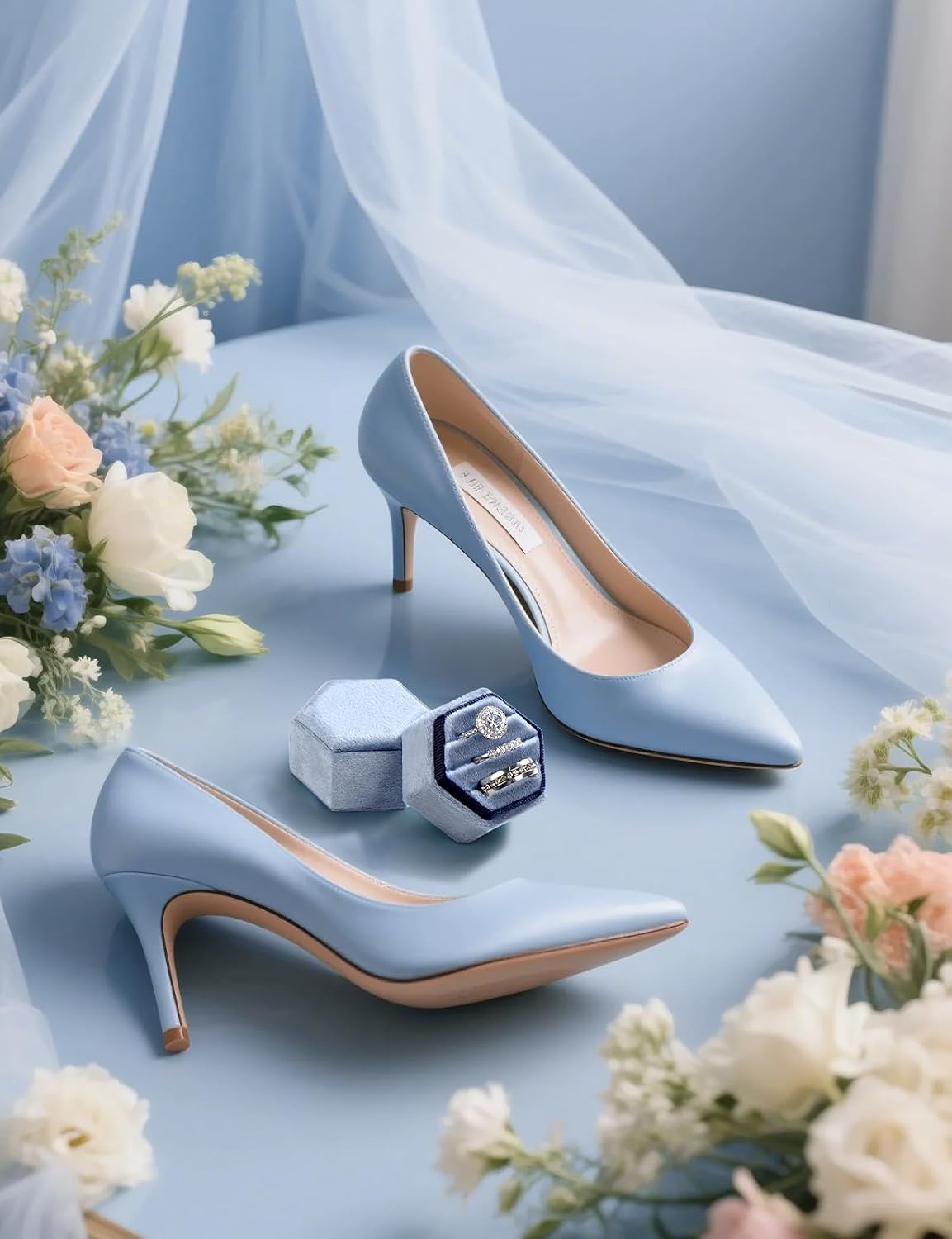 Caja terciopelo anillos 3 ranuras para boda y recuerdo
