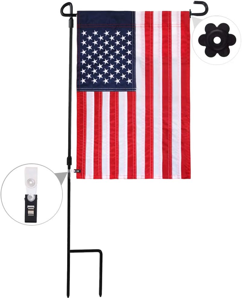 10 Topes Goma para Bandera Jardín con Clips Antiviento