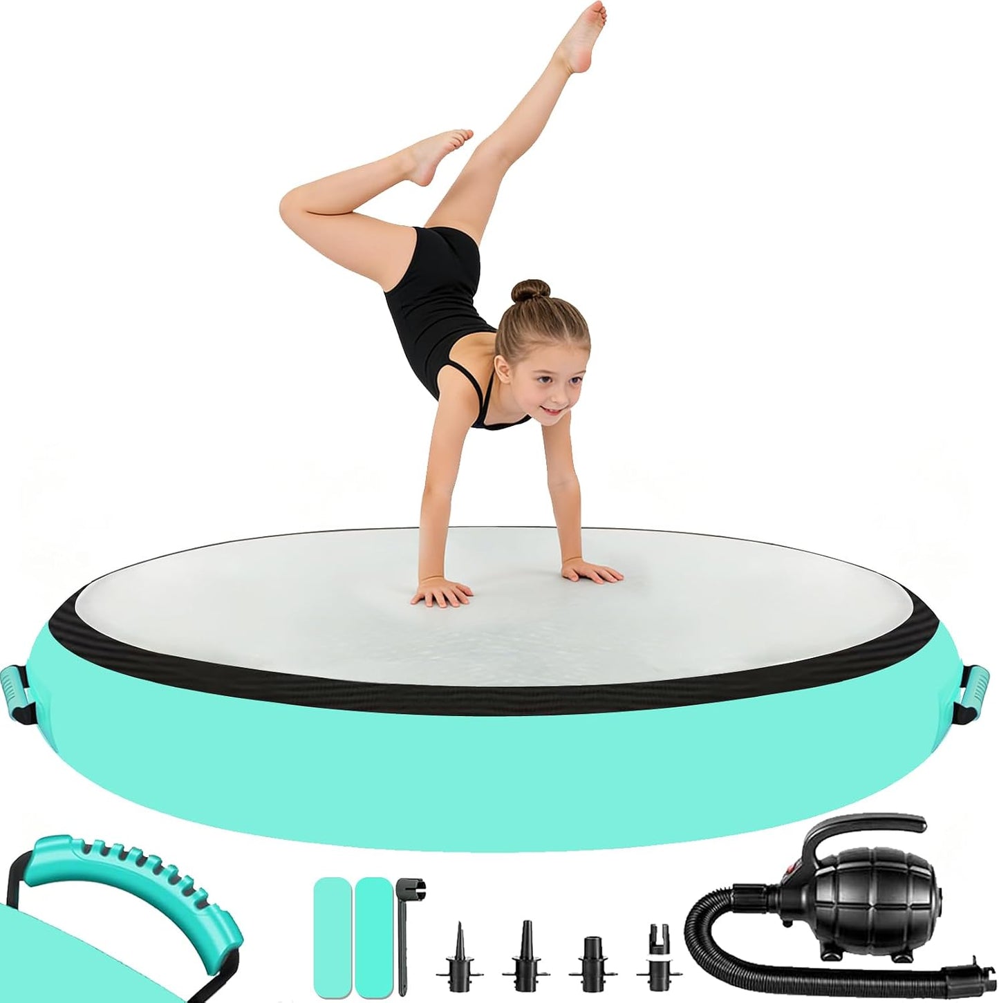 Colchoneta aire gimnasia inflable con bomba eléctrica yoga
