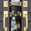 Set manijas puerta delantera cerradura latón satinado