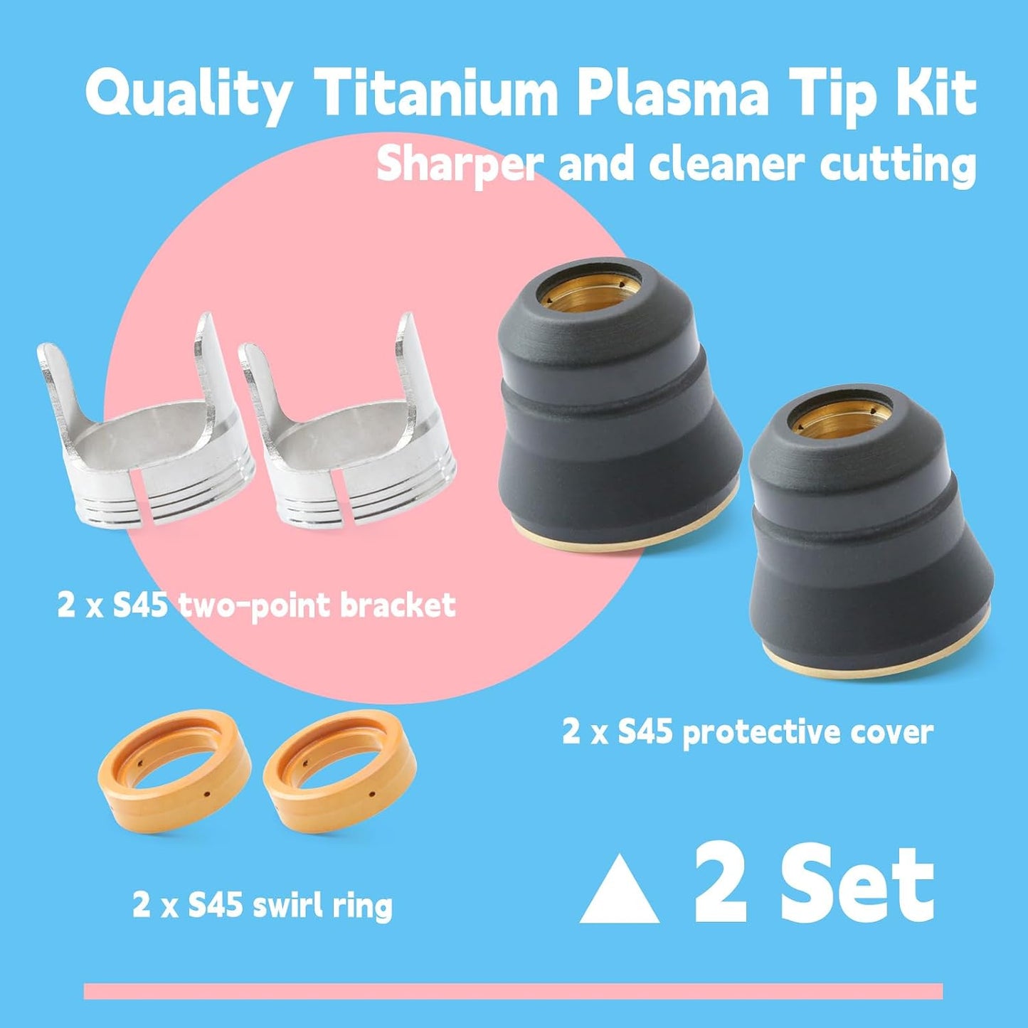 2 Pzas puntas repuesto cortador plasma titanio IPT-45