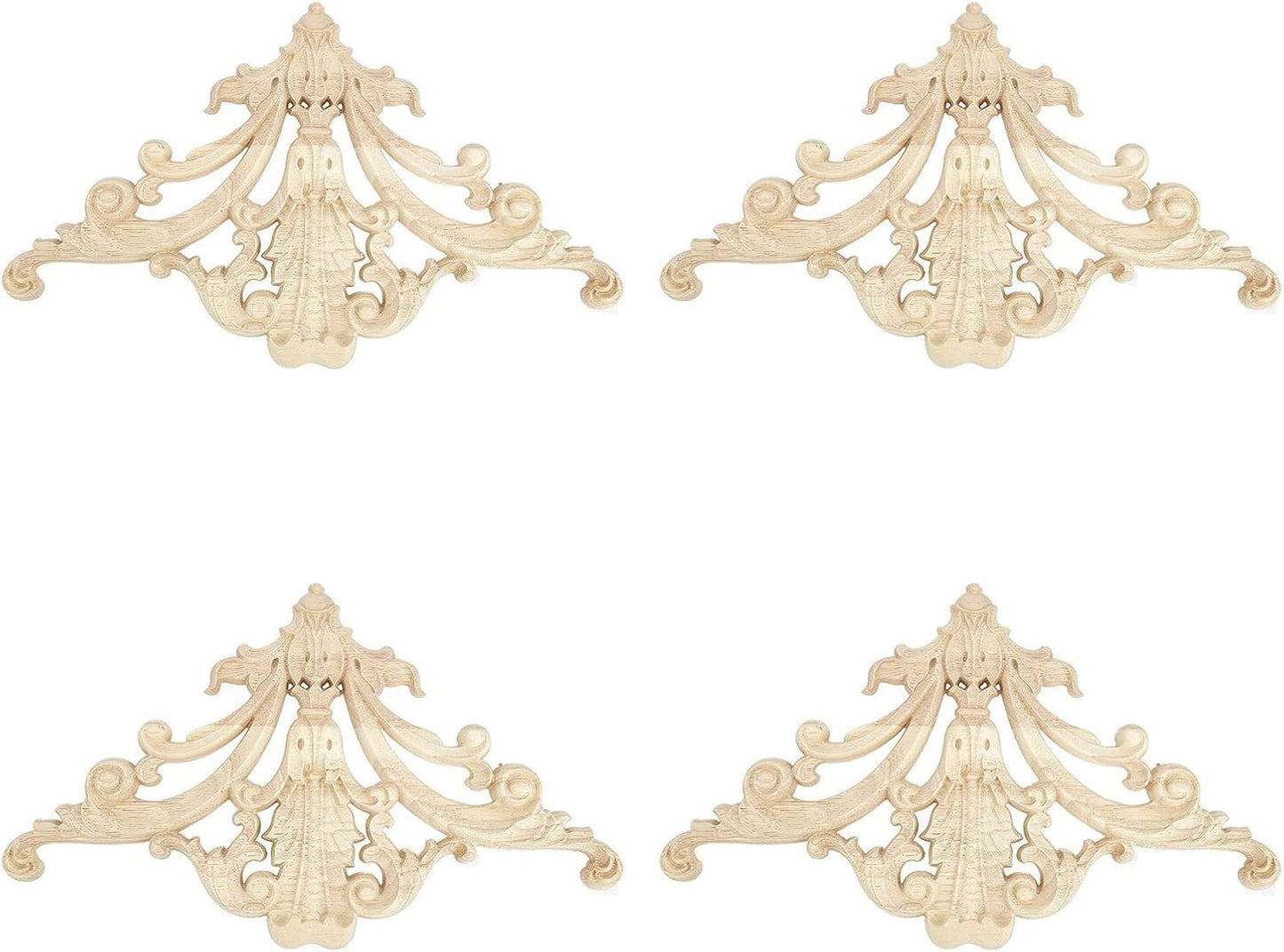 4 Pzas Apliques Madera Natural 5.9x9.8pulg Decoración Hogar