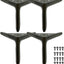Patas muebles 6pulg set 4 metal negro modernas