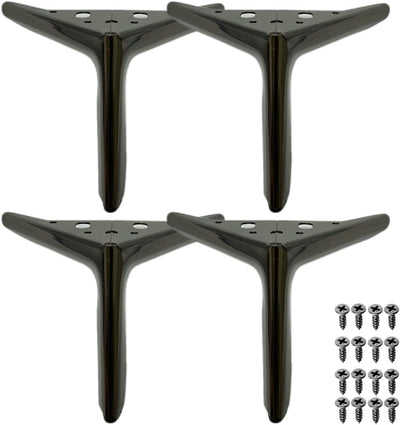 Patas muebles 6pulg set 4 metal negro modernas