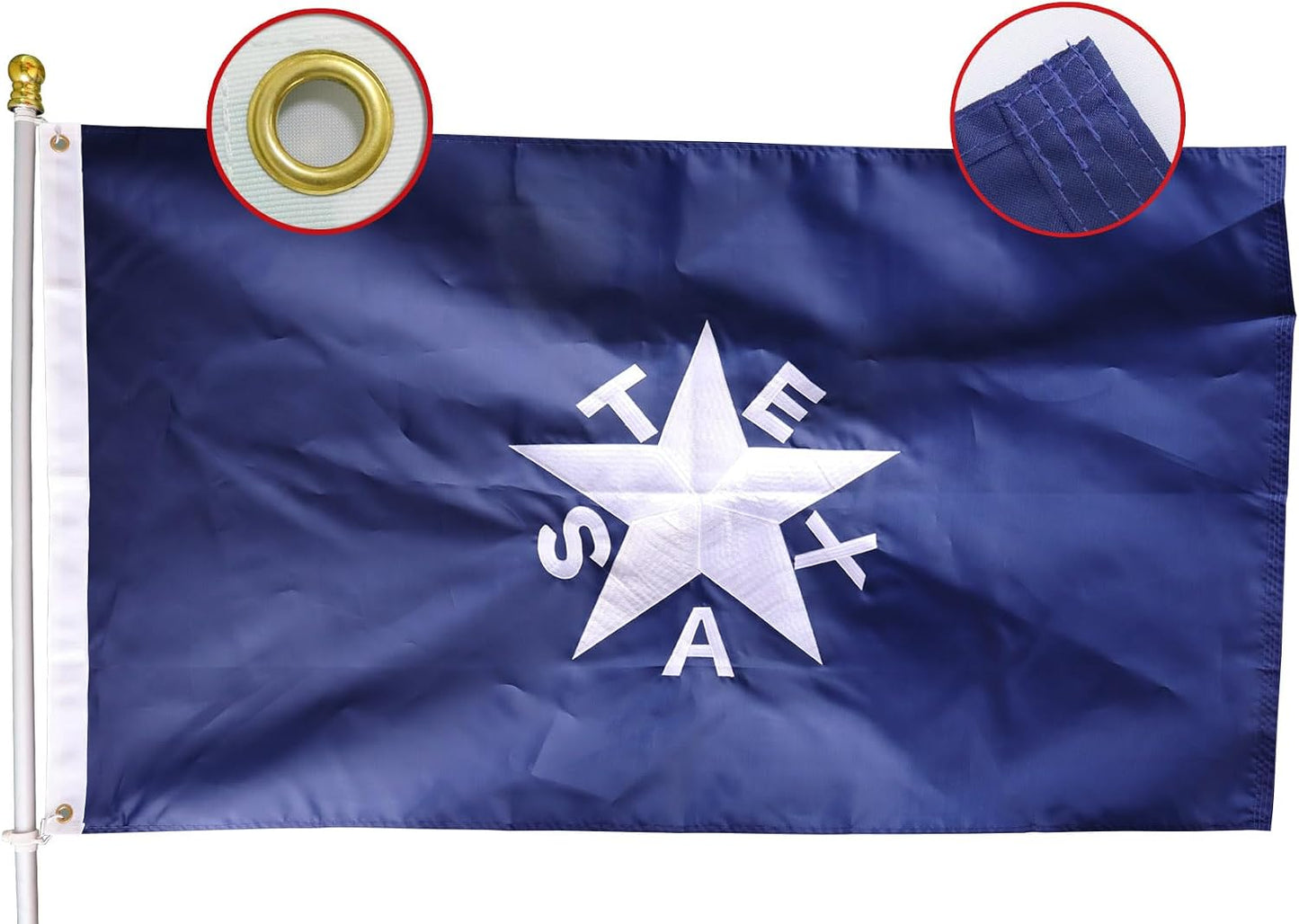 Bandera Texas 3x5ft nailon Oxford 210D estrellas