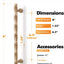 Tiradores gabinete bronce champán 6.3pulg pack 2 cocina
