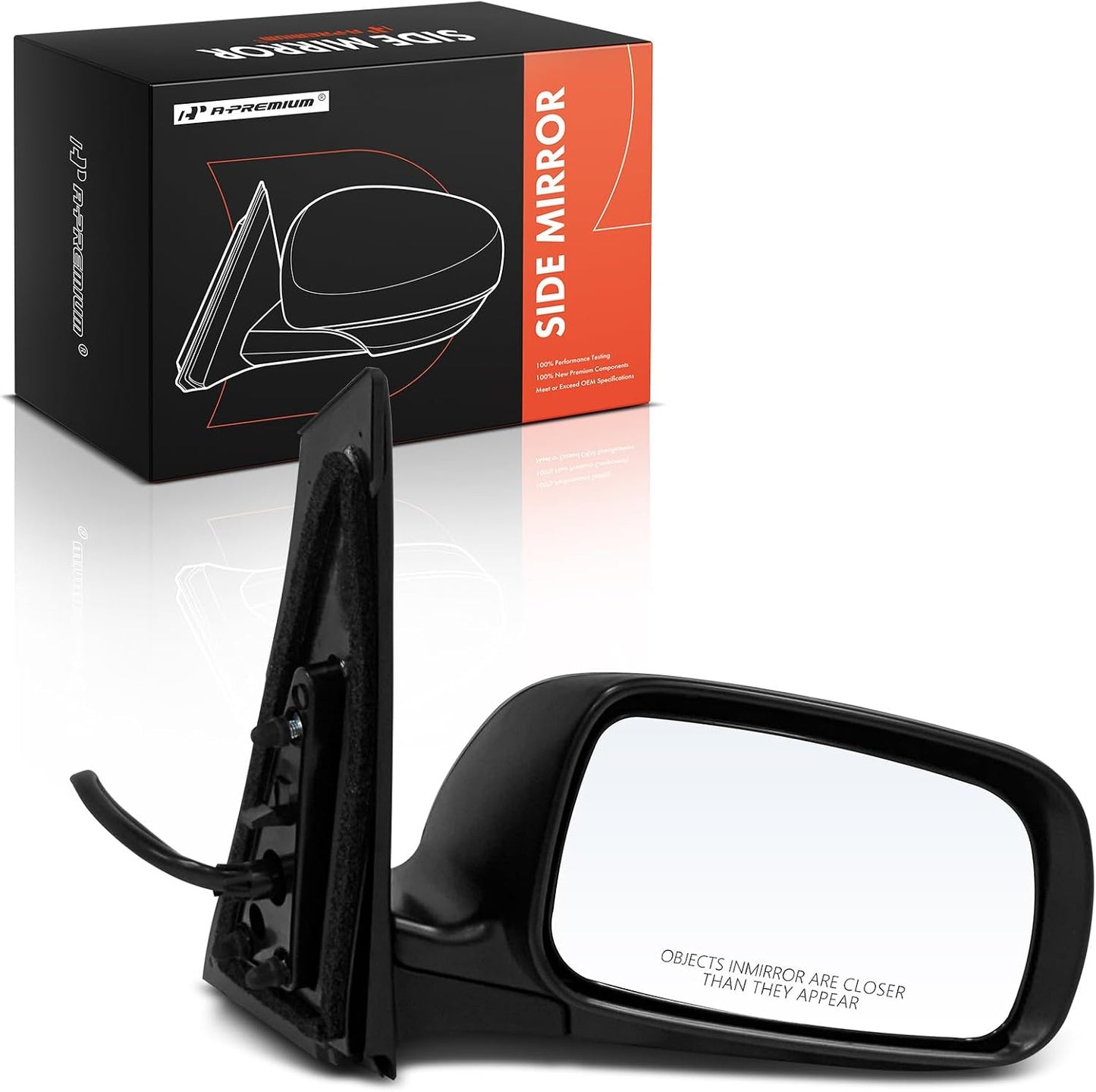 Espejo retrovisor exterior negro plegable con calefacción