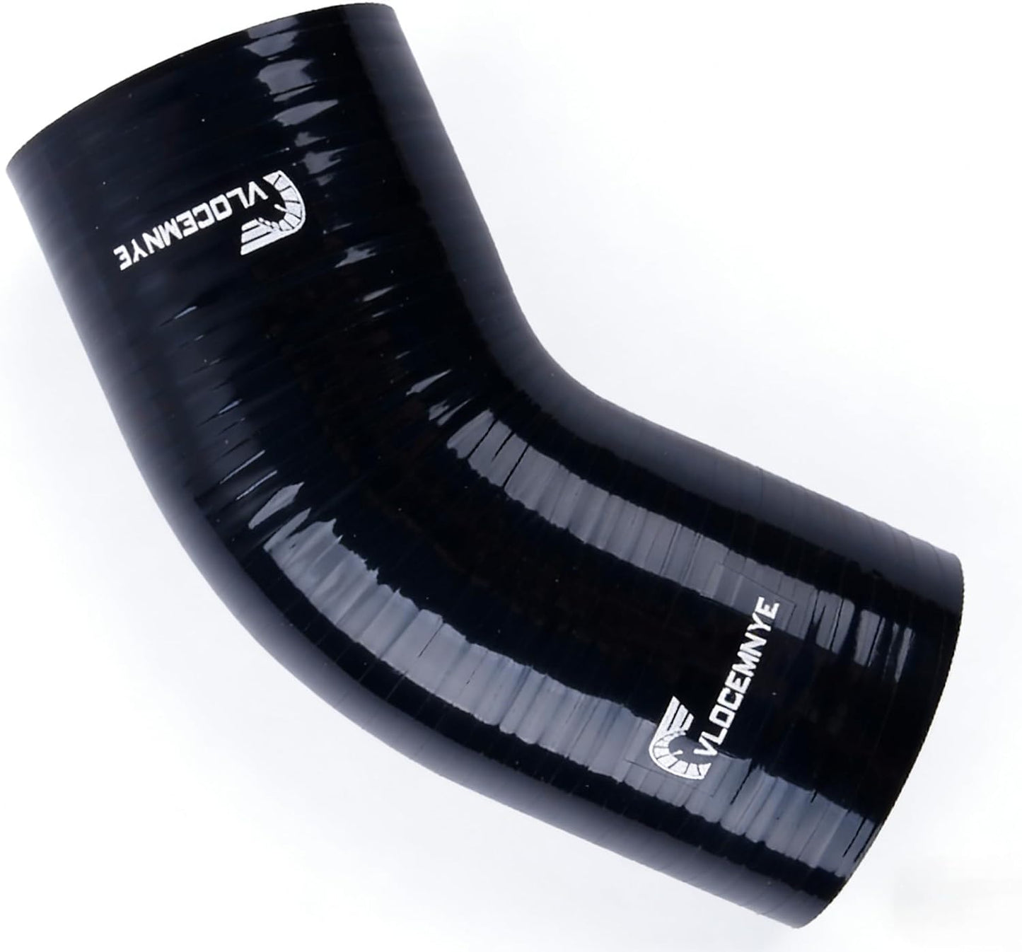 Manguera silicona codo 45 grados 3" negro