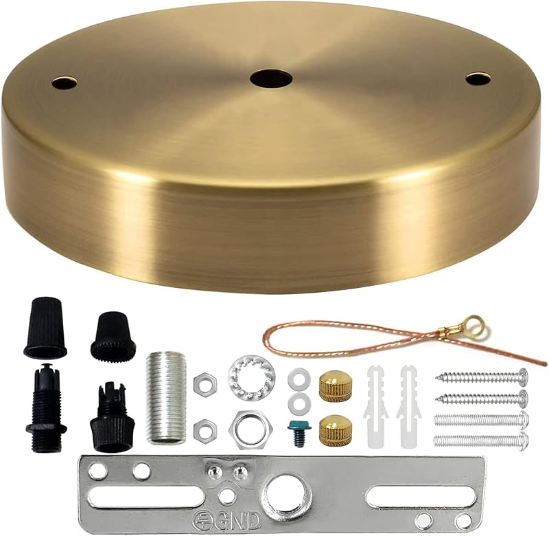 Kit toldo luz dorado placa techo 4.7 UL vintage lámpara colgante