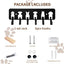 6 Ganchos decorativos para correa perro pared negro