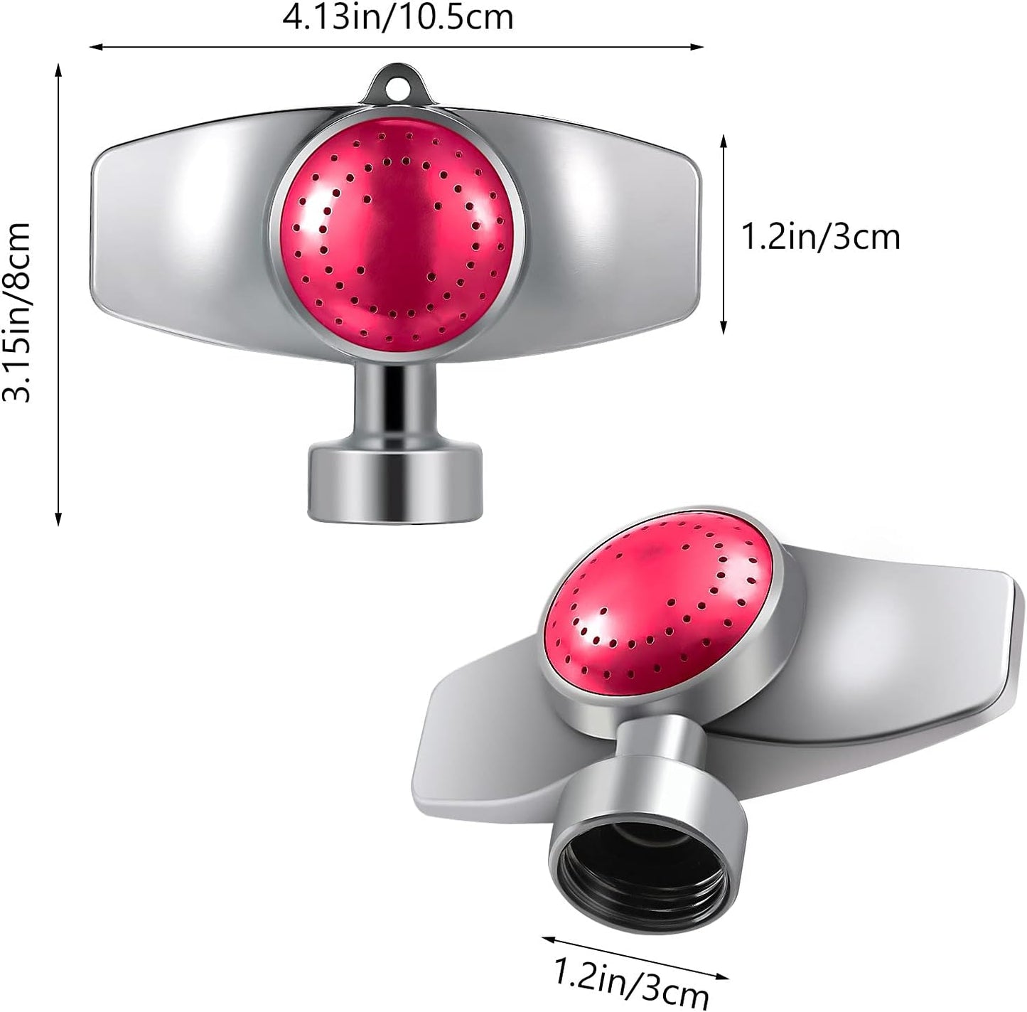 Rociador metal ajustable 360 grados jardín 3 pzas rojo