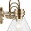 Lámpara tocador 3 luces bronce cristal 26pulg