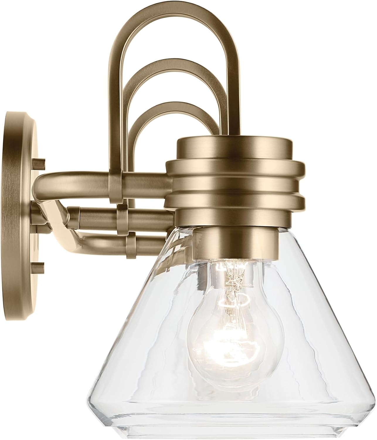 Lámpara tocador 3 luces bronce cristal 26pulg