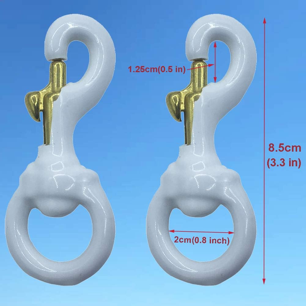 Clips giratorios latón goma blanca 3" para poste bandera