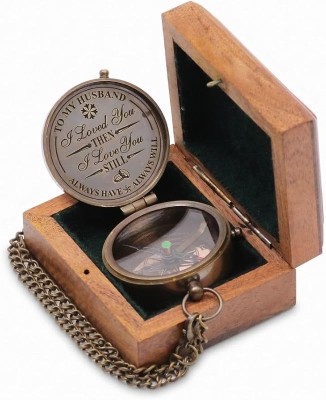 Compas vintage para hombre regalo romántico bautizo 2026