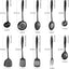 Set 10 utensilios acero inox 304 mate negro