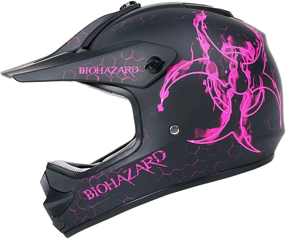Casco motocross niño color rosa aprobado DOT