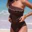 Tankini 2 pzas mujer cuello hombro volantes ajustables