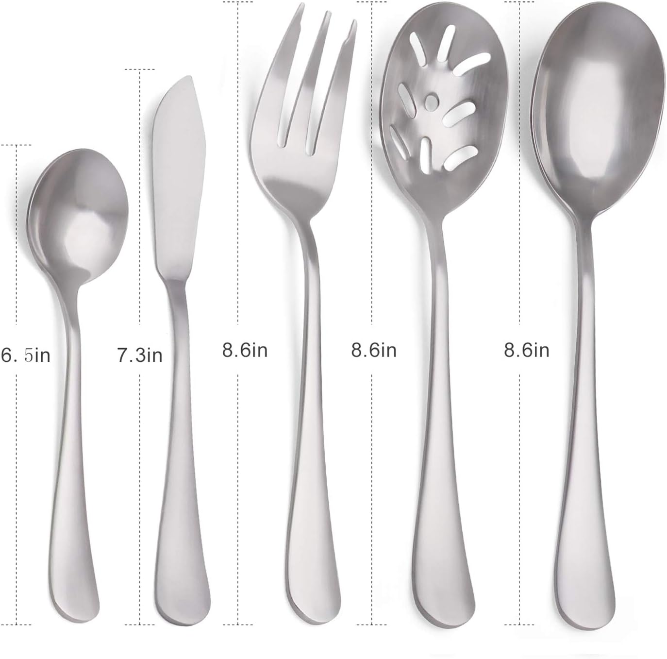 Set 5 Pzas Cubiertos Acero Inox 18/0 Apto Lavavajillas