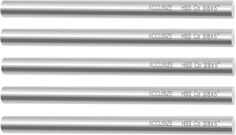 5 Pzas Brocas Torno Redondas HSS5% Cobalto M35 3/8x5