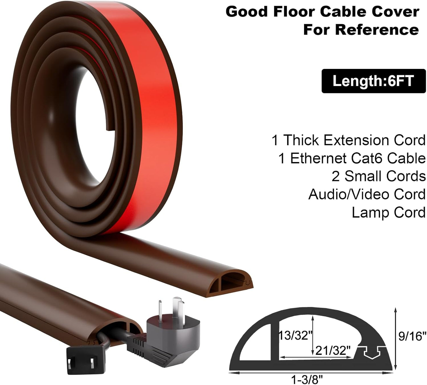 Cubiertas extensión 6ft para cables en piso silicona