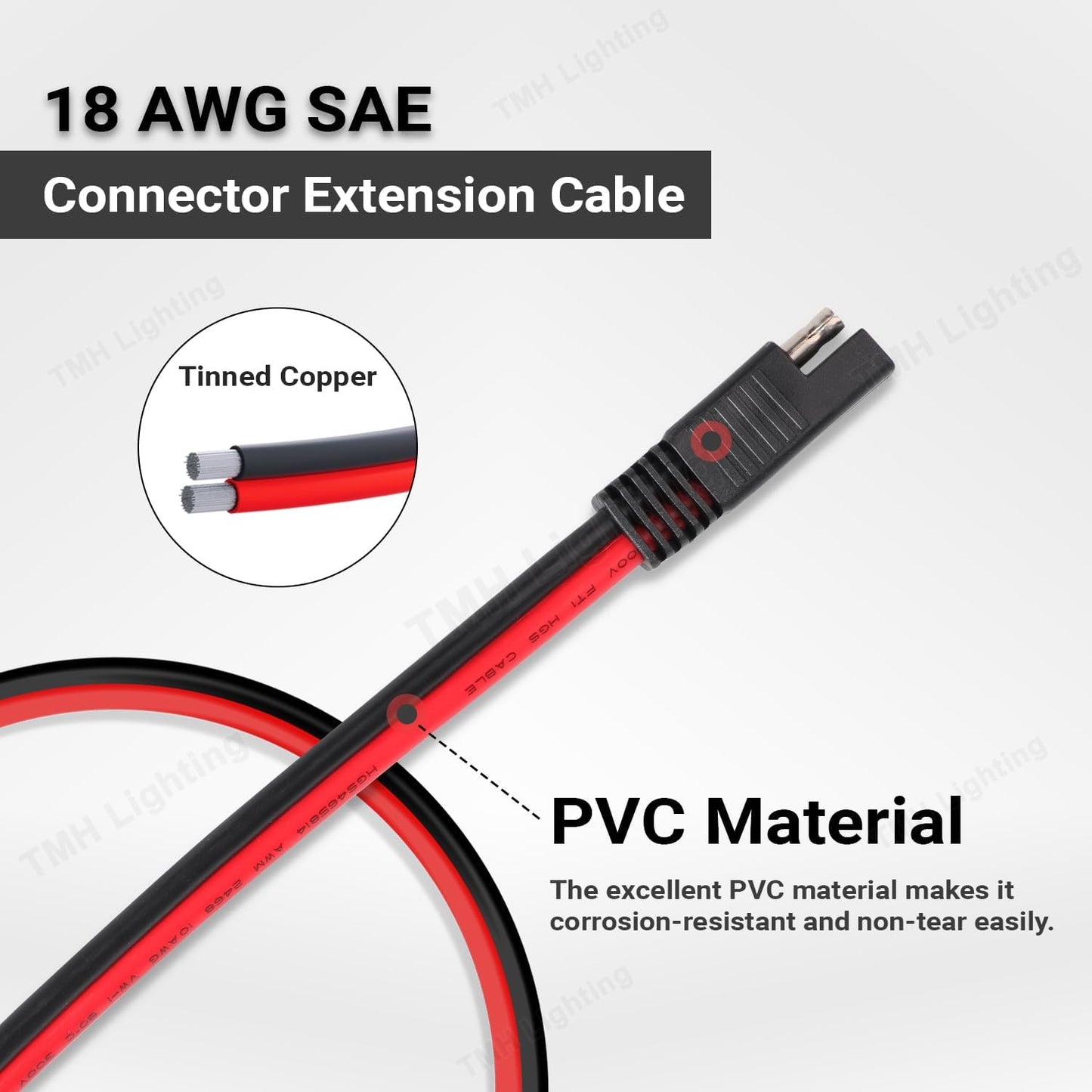 Cable extensión SAE 3pies conector rápido para batería RV