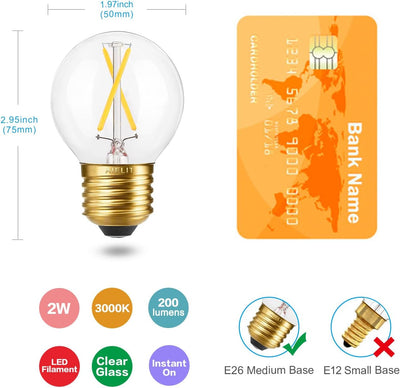 Lámpara LED E26 A15/A50 2W blanco cálido 3000K pack 6