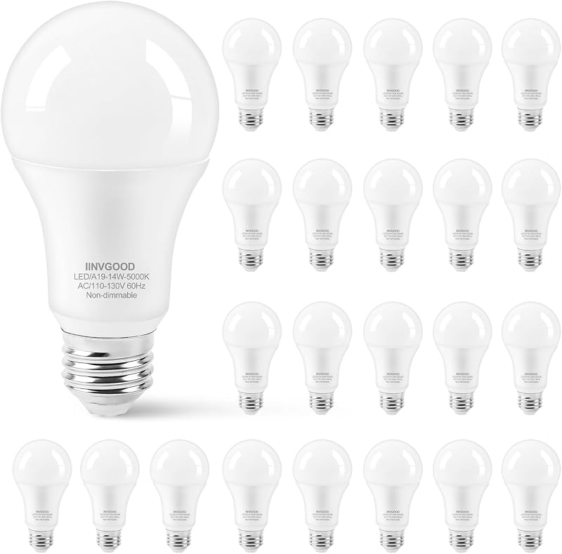 24 Pzas Bombillas LED A19 E26 Blanco 5000K