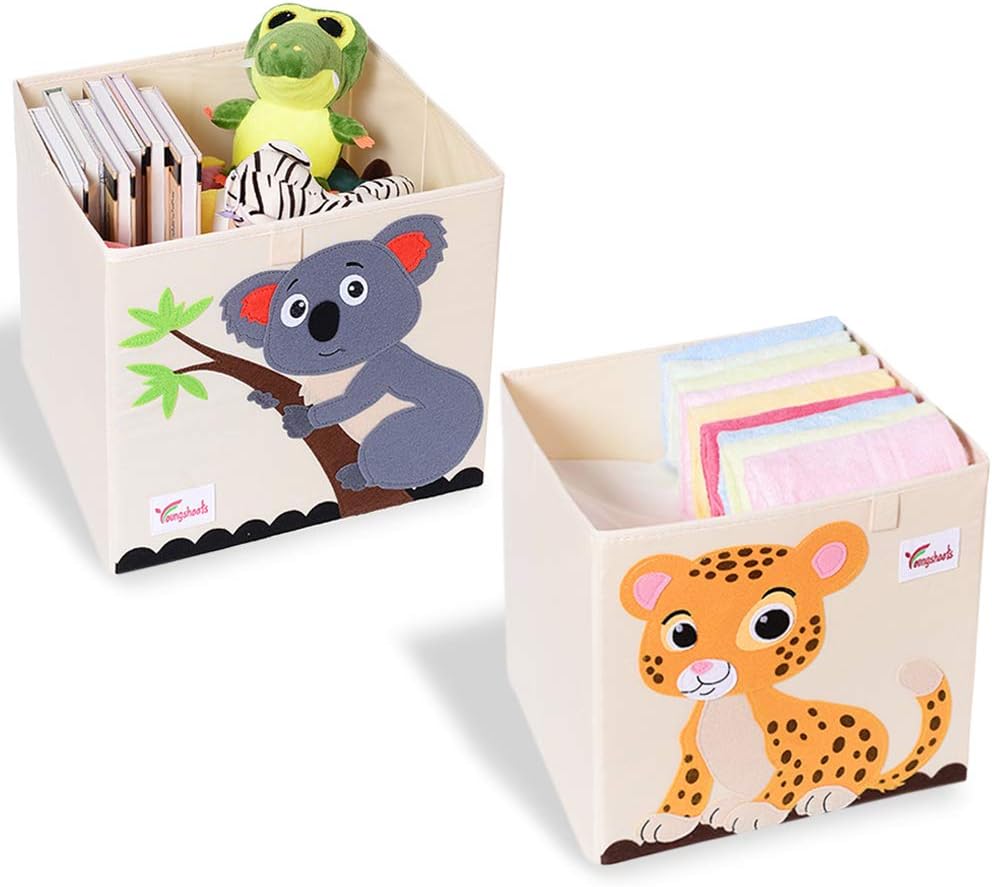 2 Cajas Plegables Almacenamiento Juguetes 13x13"