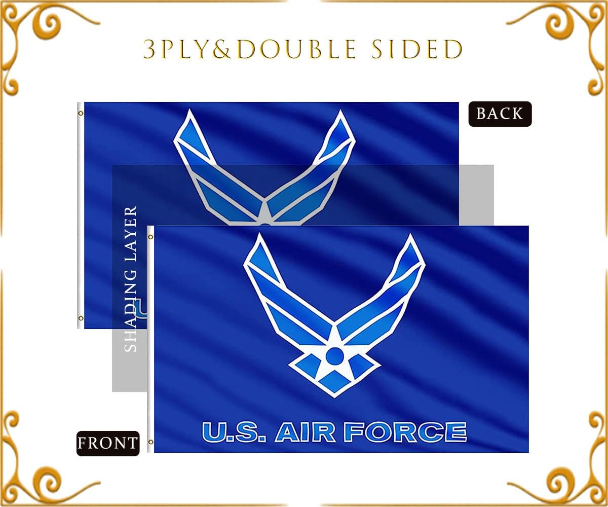 Bandera Fuerza Aérea EE.UU. 3x5" 3 capas con ojales