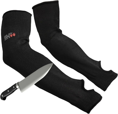 Protectores brazos piel fina mangas resistentes 17.7pulg negro