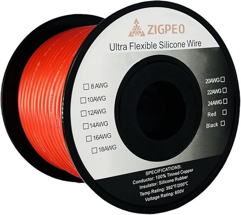 Alambre silicona 10 AWG 50 ft cobre trenzado 600V automóvil