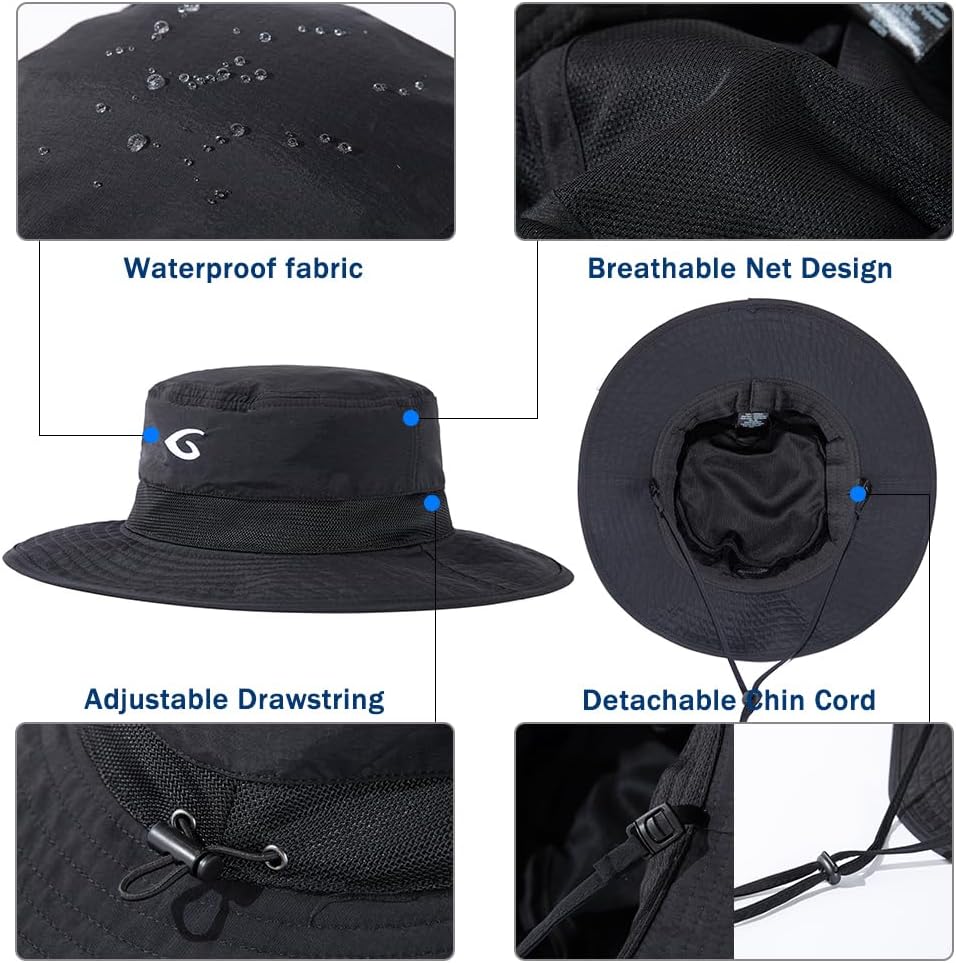 Sombrero sol XL XXL impermeable ala ancha ajustable senderismo