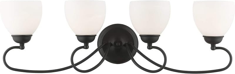 Luz baño Brookside 4 luces color negro