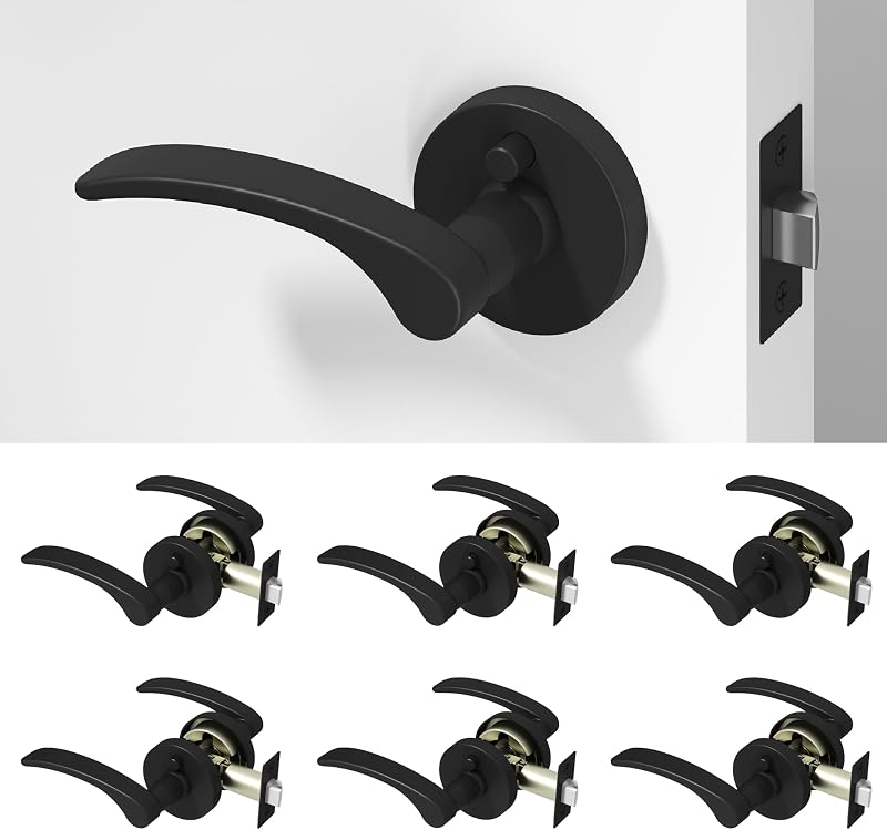 Manija puerta privacidad negro set 6 dormitorio baño