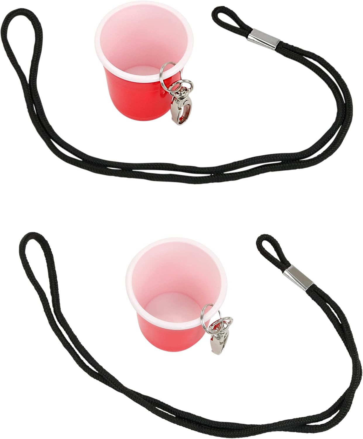 Vaso chupito con cordón clip rápido set 12 taza mini roja