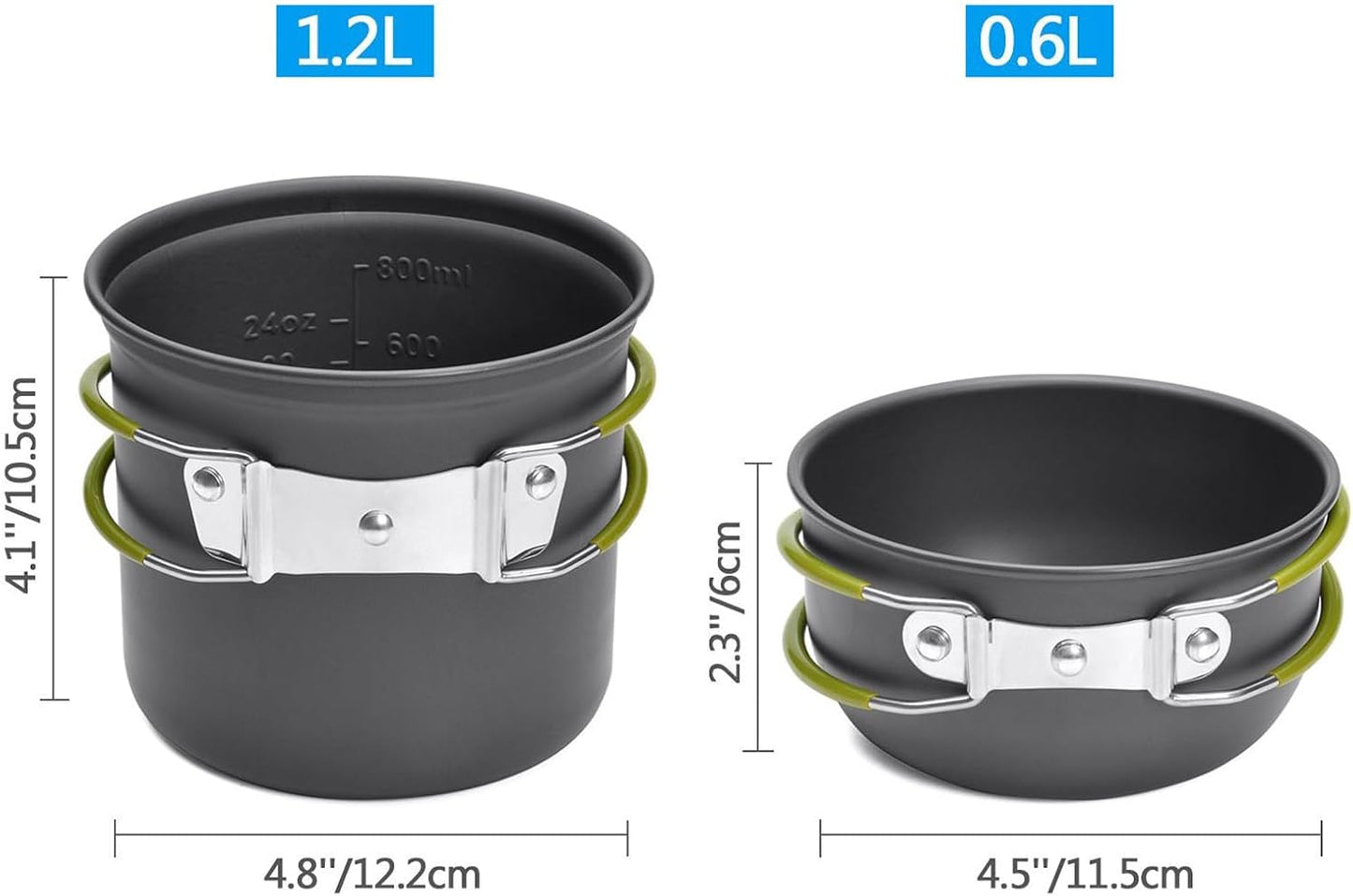Kit cocina camping olla sartén portátil