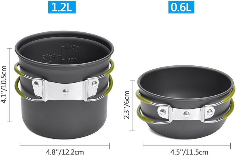 Kit cocina camping olla sartén portátil