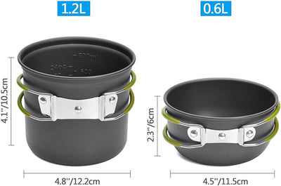 Kit cocina camping olla sartén portátil
