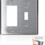 Placa pared acero inox 2 bandas 1 palanca